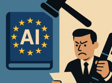 Ai generated image representing EU regulation and a lawmaker