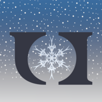 A Christmassy image of a snowflake surrounded by the Uehiro Oxford Institute logo