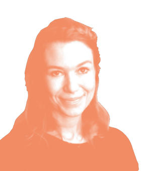 Dr Lisa Forsberg with a yellow background